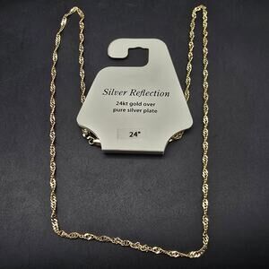 Silver Reflections Gold Plated Chain 24 Inch NWT
